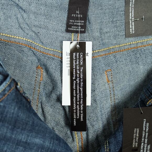 Lane Bryant Distinctly Boot Jeans 14 PETITE Right Fit Tech Blue Denim Western - Picture 11 of 11